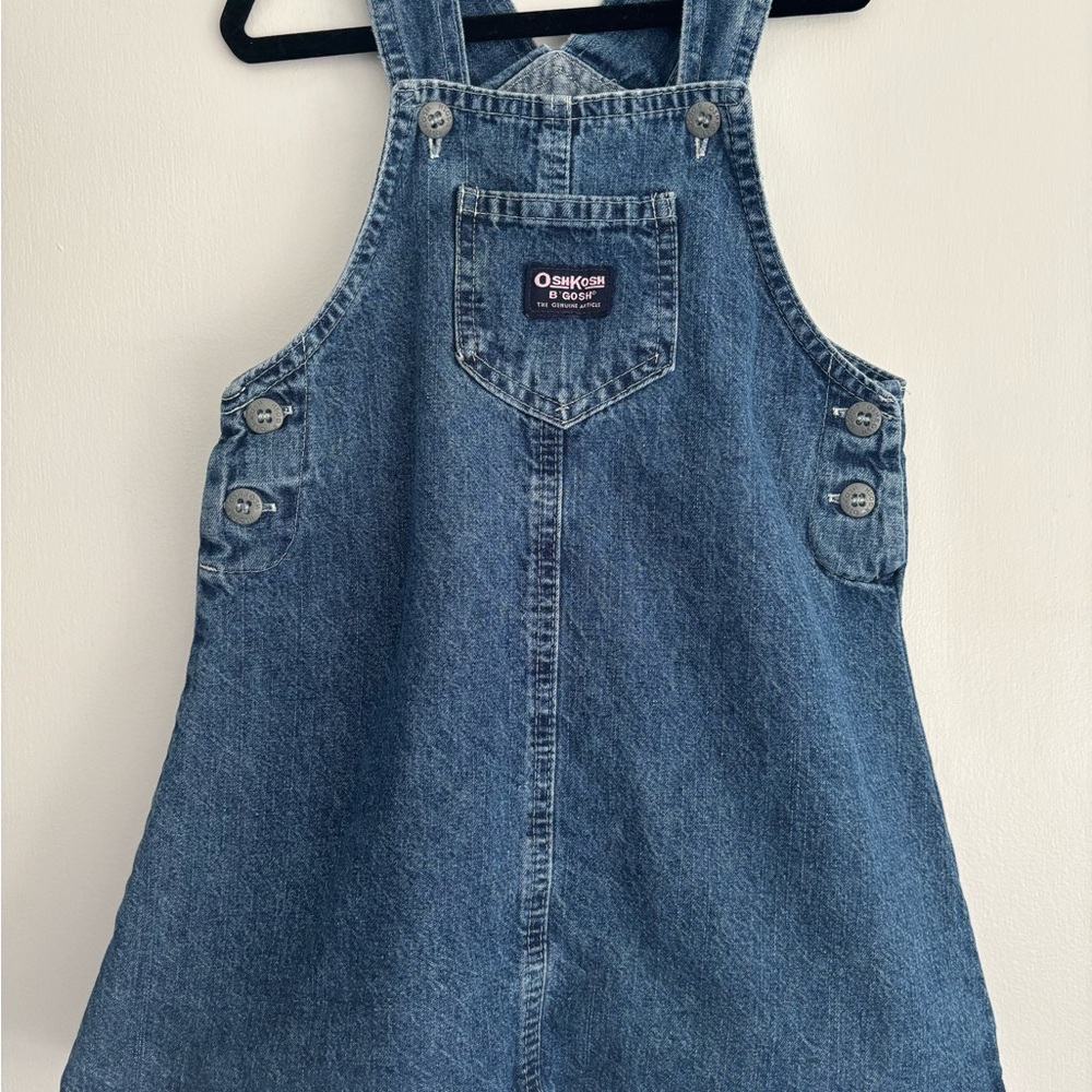 Vintage OshKosh Blue Denim Overalls Dress